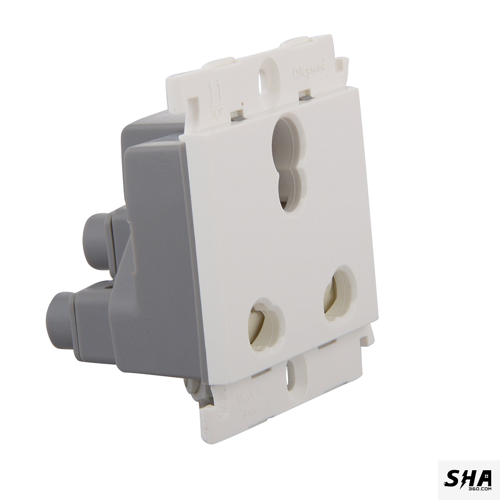 Legrand Mylinc Polycarbonate 16A 3 Pin Multi-Socket (White) 6755 55 - Sha360