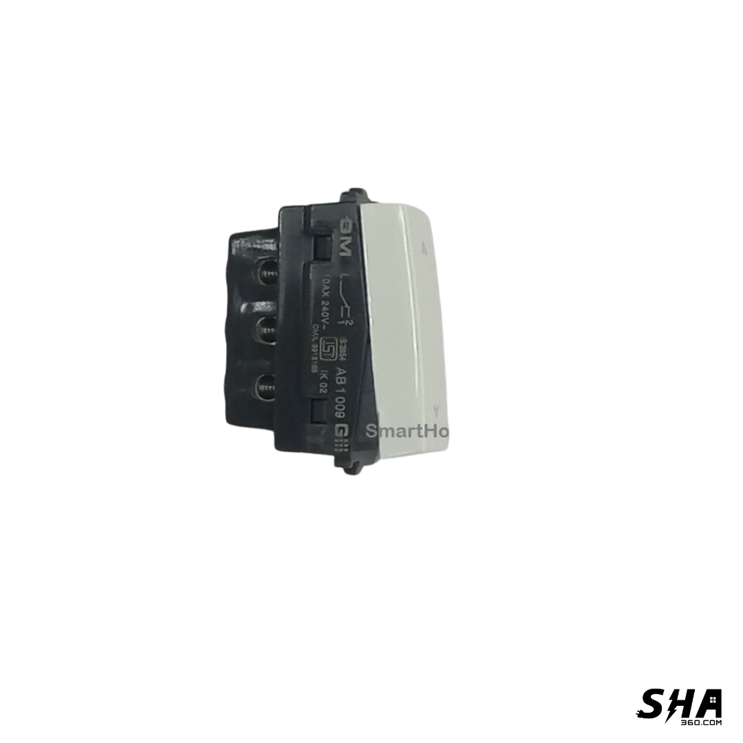 GM Modular G-Nine Viva 6A/10A 2-Way Switch (White) AB 1 009 - Sha360 GM Modular G-Nine Viva 6A/10A 2-Way Switch (White) AB 1 009 - Sha360