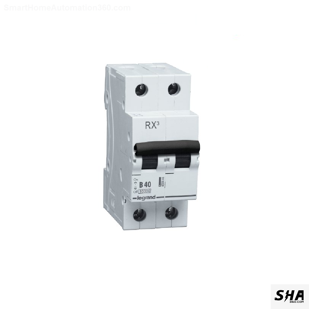 Legrand MCB 40A Double Pole (2-Pole) 10kA B Curve Rx3 (4024 45) - Sha360