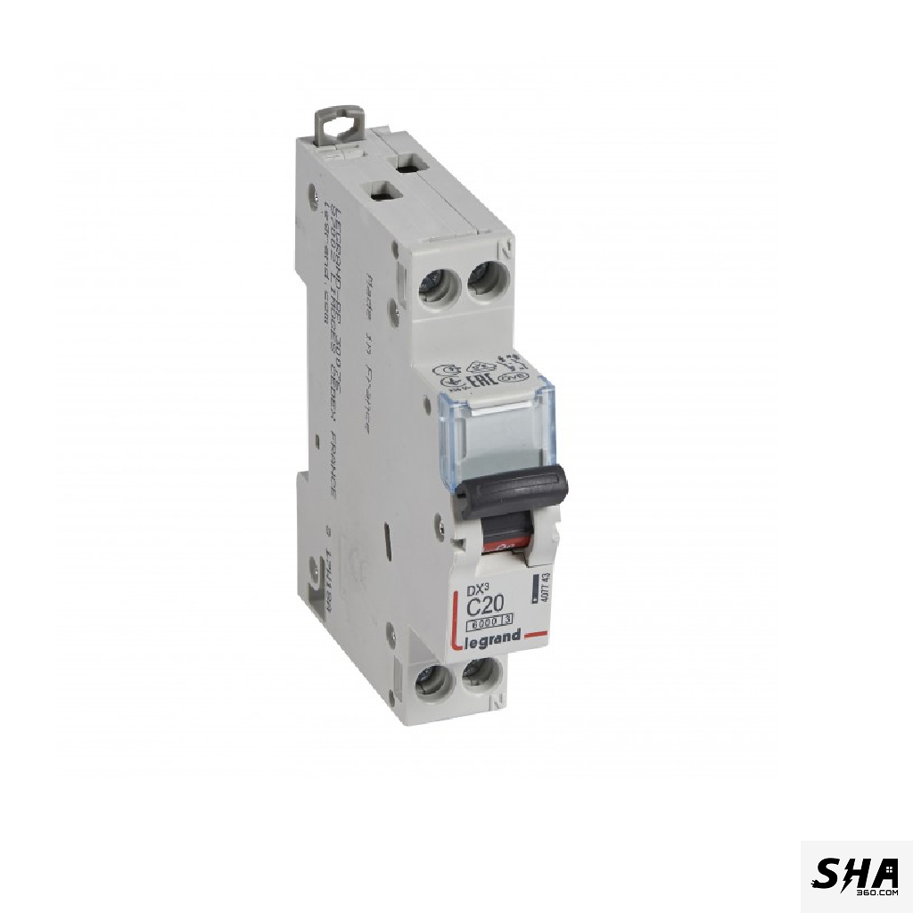 Legrand MCB 20A Single Pole (1-Pole) 10kA C Curve Dx3 (4085 93) - Sha360