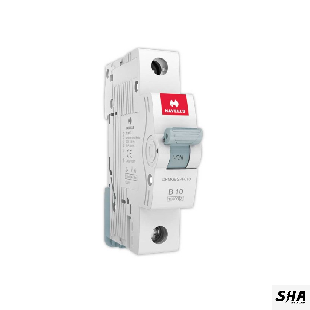 Havells MCB 10A Euro-II Single Pole (1-Pole) 10kA C Curve (DHMGCSPF010) - Sha360