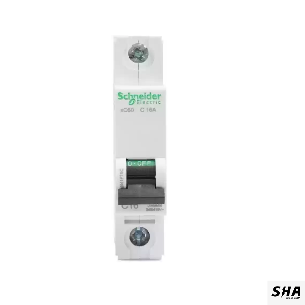 Schneider Electric MCB 16A Single Pole (1-Pole) 10kA C Curve (A9N1P16C) - Sha360
