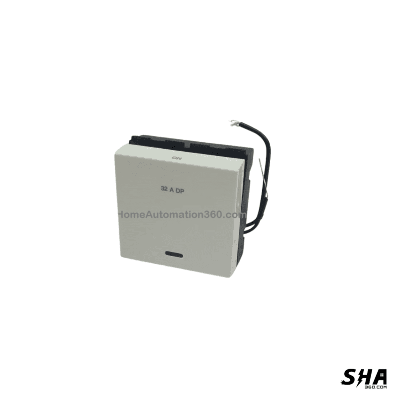 GM Modular Zicono 45s (FourFive) 32A DP Switch with LED Indicator (White) - AA2379 - Sha360