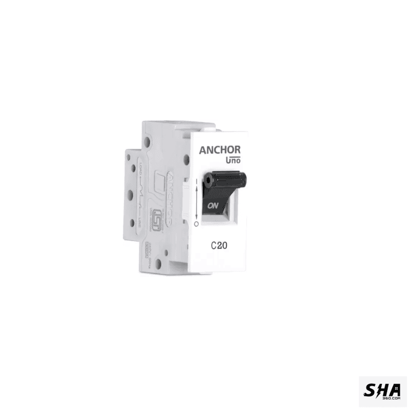 Anchor Roma 20A MCB UNO 3kA SP-C Modular 1M (White) - 98072 - Sha360