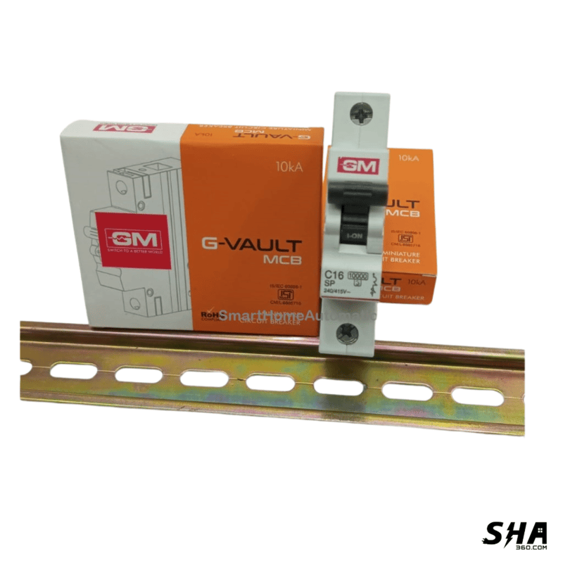 GM Modular MCB 16A Single Pole (1-Pole) 10kA C Curve G-Vault (GM V SC 16) - Sha360