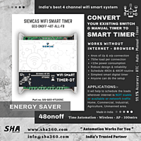 SIEMCAS Wifi Smart GEO SFB 48 Smart Timer Automation 4 Channel Wireless Webserver SHA-SIS-GEO-DT-XT1005C - Sha360 SIEMCAS Wifi Smart GEO SFB 48 Smart Timer Automation 4 Channel Wireless Webserver SHA-SIS-GEO-DT-XT1005C - Sha360