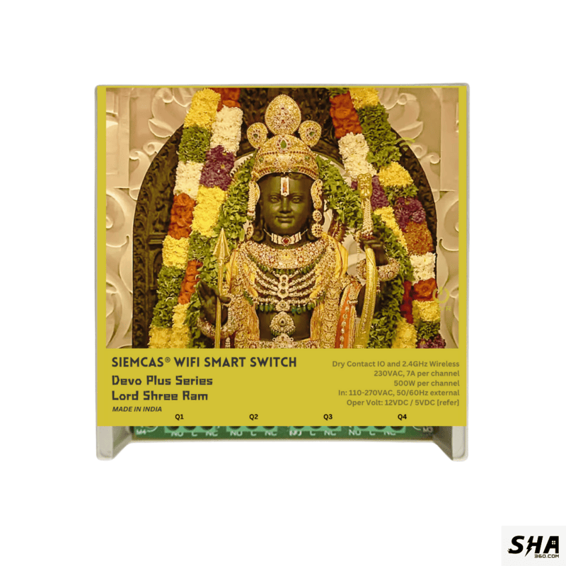 SIEMCAS Wifi Smart Devo Plus Lord Shree Ram 4 channel switch - IoT Webserver Dashboard Apps Network and status - Sha360 SIEMCAS Wifi Smart Devo Plus Lord Shree Ram 4 channel switch - IoT Webserver Dashboard Apps Network and status - Sha360