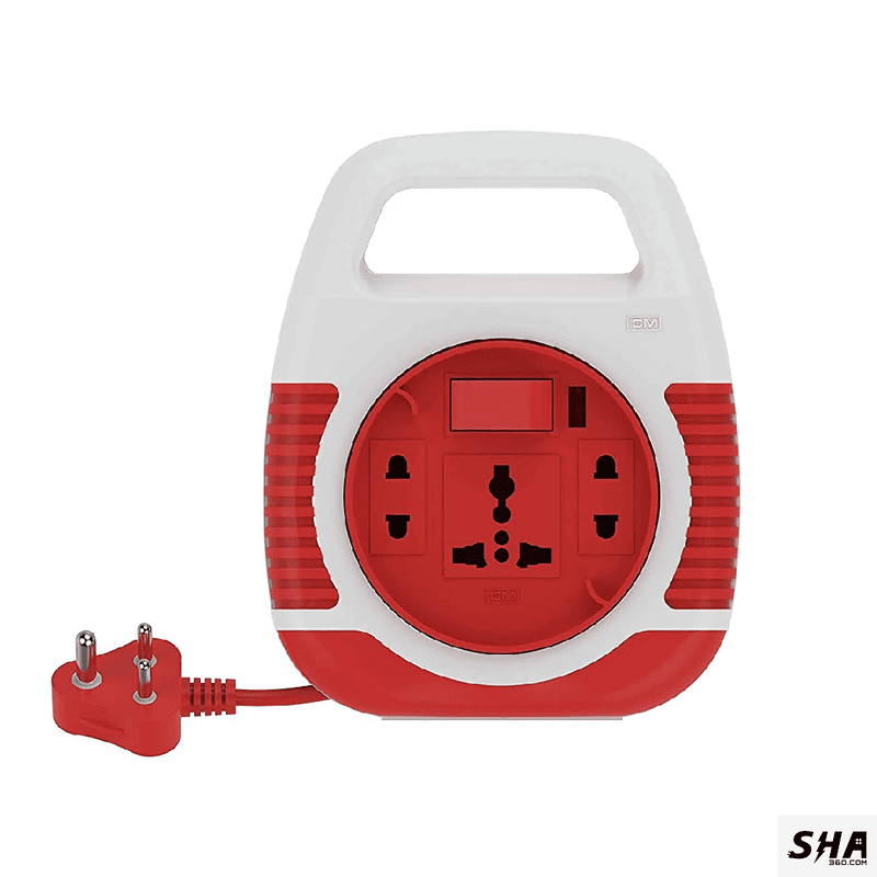 GM Modular GM 3045 Square 3 Pin Flex Box 4mtrs with Handle, Indicator & international Socket